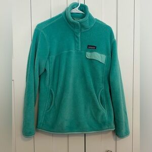 Patagonia Women's Re-Tool Snap Fleece Pullover in Light Turquoise Size L